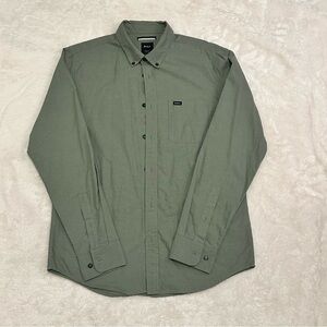 RVCA Olive Casual Button Down Shirt Size M
